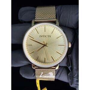 Invicta Women's 31071 Angel Quartz 3 Hand Gold Dial Stainless Steel Watch